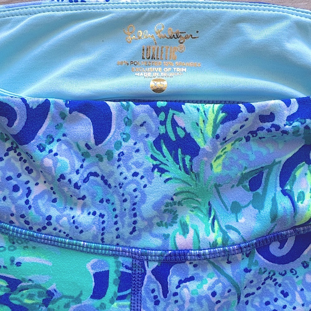 Lilly Pulitzer Weekender Leggings Luxletic Blue Current Sea Sirens Octopus XS - Picture 5 of 6